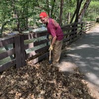 Logan cleaning leaves 2