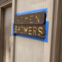 Showers sign painted