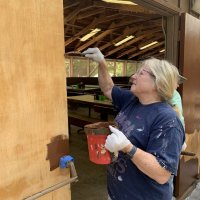 Margo painting doors