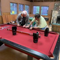 Steve and Tyler on pool table